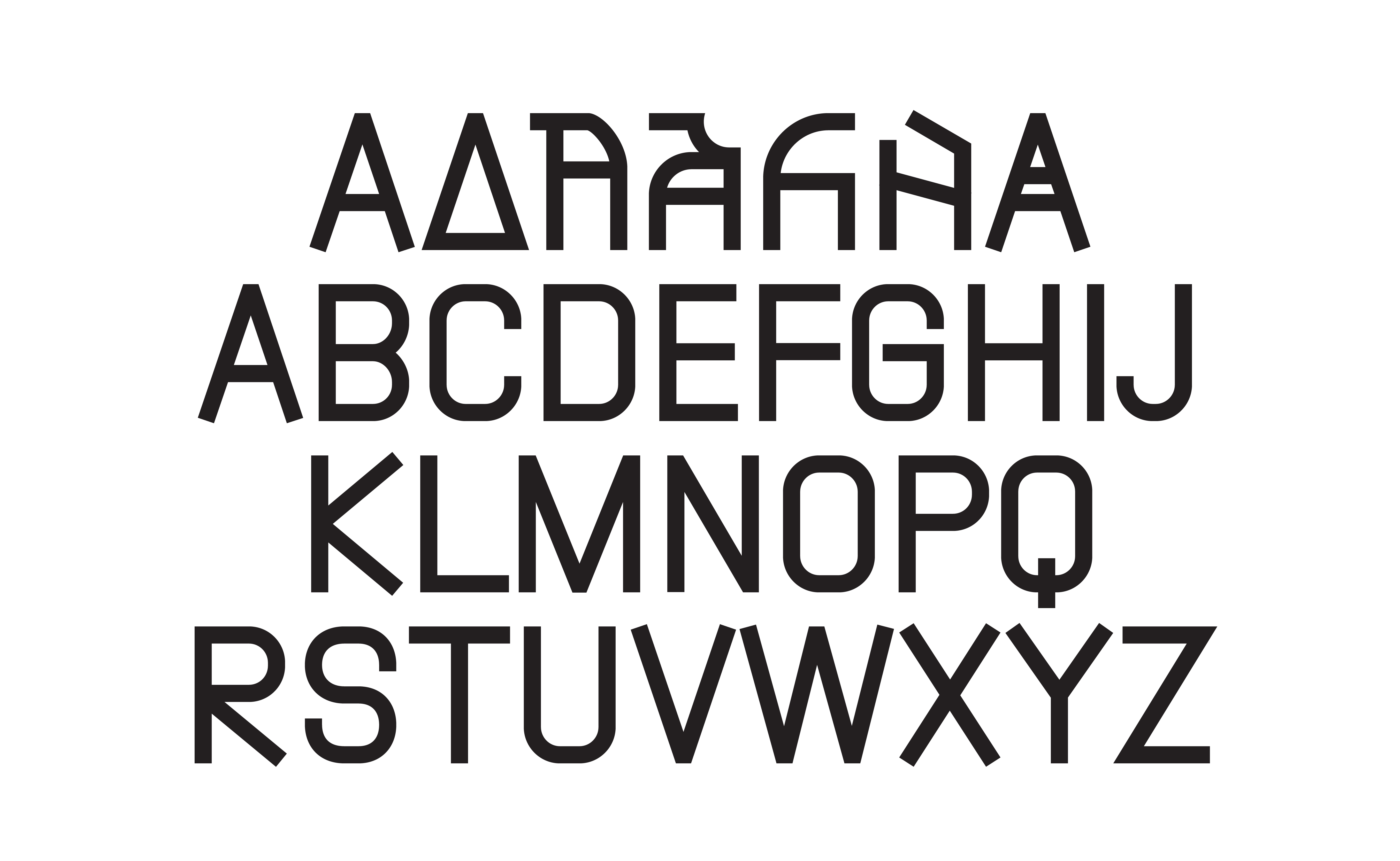 Font Preview of the typeface MX Archeology designed by Orlando Brunner
